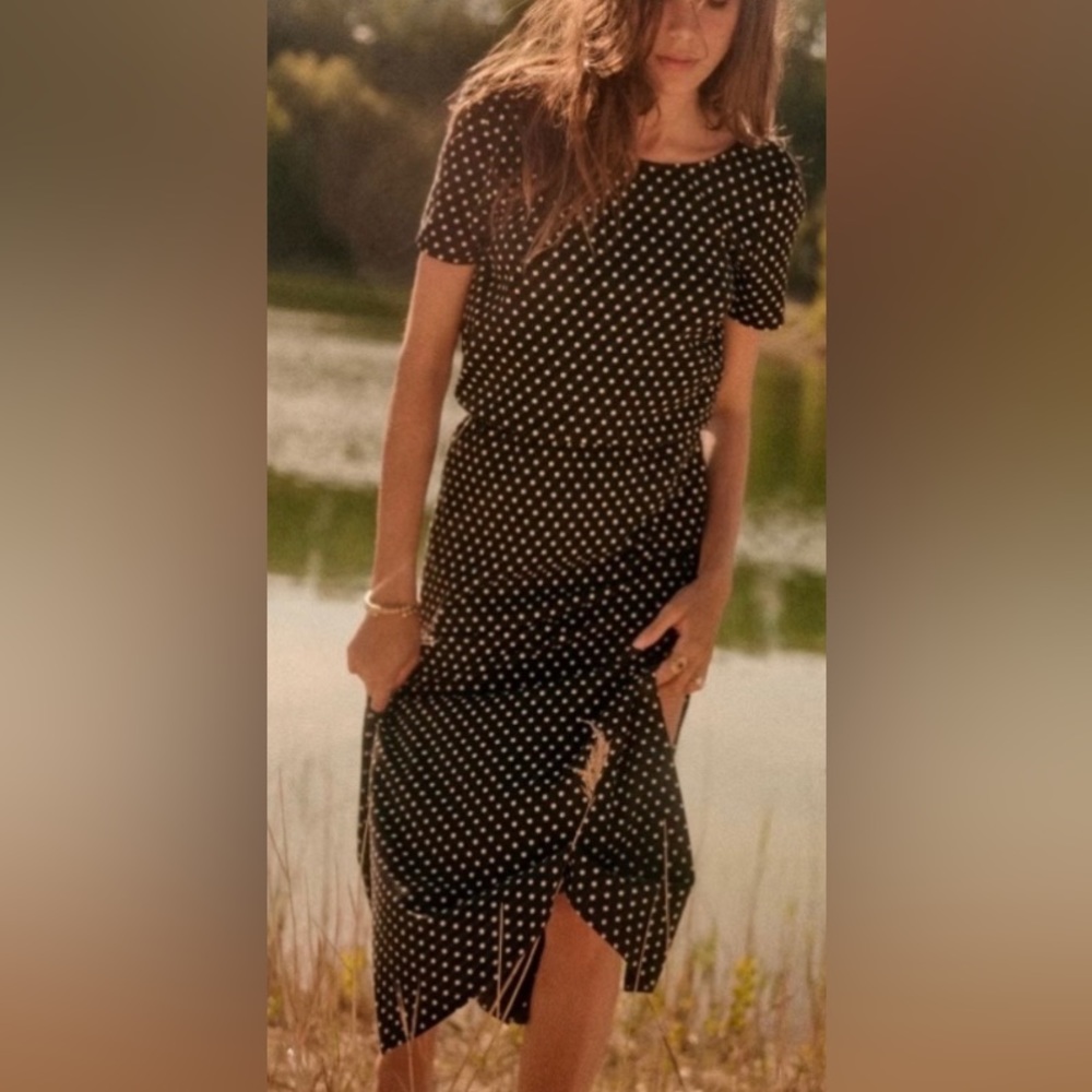 Sézane Luce polka dot open back dress